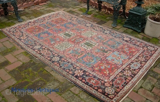 Chahar Mahal  Bahktiari. 4 ft 6 x 6 ft 10 inches. Double weft weave with depressed warp. A multitude of beautiful soft colors. Low, even pile w/ a smattering of foundation  ...