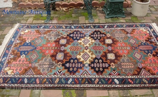 Bahktiari-Chahar Mahal-- 4 ft 3 inches x 7 ft 2 inches. Ridiculously vibrant pallet. Not perfect but pretty darned good condition with thick pile overall and original ends.  Approx $25 For  ...