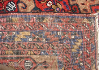 Afshar-- 3 ft 10 inches x 5 ft 6 inches. Decorative little rug with camel ground and scarabs (or whatever). All good dyes. All wool foundation. The warps are candy cane spun  ...