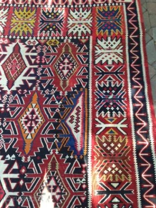 Rug-Pickers find as found: A turn of the century, possibly younger (or older)Caucasian Kilim measuring 6x11.8 in good condition. The only issues can be seen in two of the pics.  I  ...