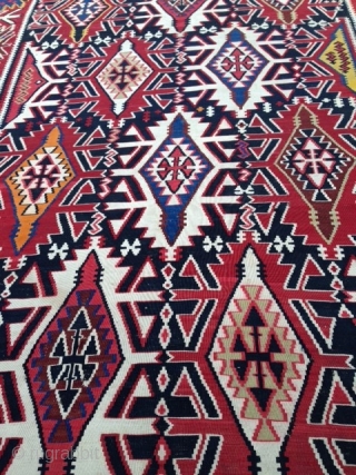 Rug-Pickers find as found: A turn of the century, possibly younger (or older)Caucasian Kilim measuring 6x11.8 in good condition. The only issues can be seen in two of the pics.  I  ...