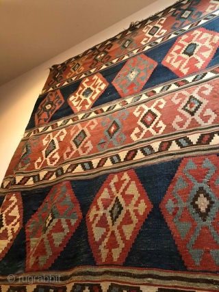 6’x12’ antique Caucasian Kilim in good condition. Thanks                         