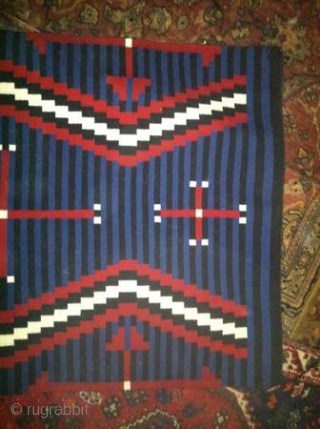 The Rug-Pickers find as found: A 1960's to 1970's superb example of this particular style of Navajo weaving.  Moqui style spider woman cross?  Anyways, this little beauty measures 59"x 37"  ...