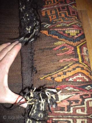 The rug pickers find as found: A mid 20th century Turkish utility bag, could be Kurdish, measuring 3'1" wide and 4' long.  The second and the last picture emphasize that a  ...