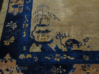 Two old Chinese carpets, the first one is a 9’x 12’ and the second is  8’x 10’. Rugs have slight wear.           