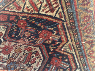 29”x22” antique Khamseh bag face with some holes and loss to sides 208-433-0312
roddy@rugcurator.com                    