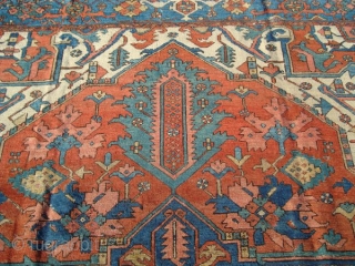 For sale is a 9'x12' 1880's Persian Antique Heriz or Serapi.  Condition is pretty good except for the few area's that need some reweaving.  Thanks for looking.    