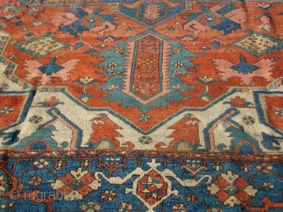 For sale is a 9'x12' 1880's Persian Antique Heriz or Serapi.  Condition is pretty good except for the few area's that need some reweaving.  Thanks for looking.    