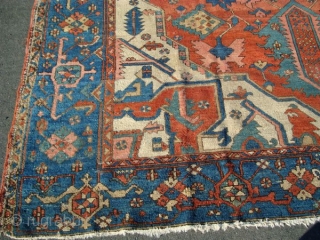 For sale is a 9'x12' 1880's Persian Antique Heriz or Serapi.  Condition is pretty good except for the few area's that need some reweaving.  Thanks for looking.    