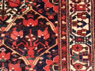 Local Find: A 1920's super fine Bakhtiari rug measuring 6'6"x 5'2" with over 400 knots per square inch.  Has one small area showing foundation (see picture), but other than that, rug  ...