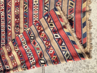 For sale is one of the most incredible textile I have ever seen in person or in a rug book!  This is a NorthWest Persian Kilim from the 1860's to 1870's,  ...