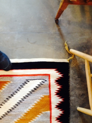 Measuring 63"x 145.5", regional vintage Navajo rug in mint condition.  More pics upon request.   Thanks for looking.             