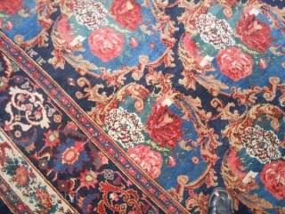 Fresh from an estate: A 1920's High Quality Bijar, size is 11'2"x14', thick pile, has damage at one end, not too costly to repair.  Thanks for looking.     