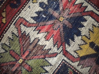 This is a beautiful tribal rug, most likely a Bakhtiari, from the early part of the 20th century, wool on wool, vegetable dye's, two low area's(see pictures), size is 4'x7', no faded  ...
