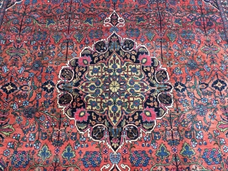 9’x12’ Old Bijar with one small low area, pretty rug.                       