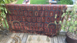 6’x 10’ old Beshir. You could make a strong case for this rug being cut and shut, but it doesn’t appear to be. Thanks         