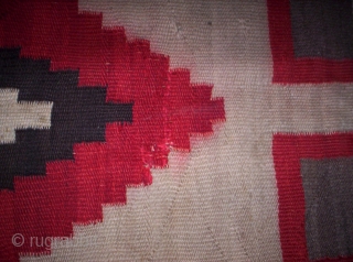 The Rug Pickers find as found: A 1920's Navajo measuring 77"x 53", has some bleeding, normal wear and tear associated with a textile of this age, both sides have the same intensity  ...