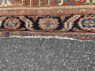 Antique Gorevan in pretty good condition considering it’s age measuring 9’x 11’5”, is a heavy rug, has some low scattered areas, needs some work on one end and some work to 2  ...