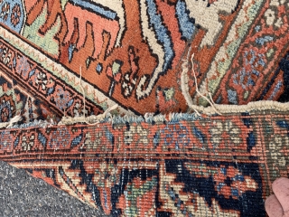 Antique Gorevan in pretty good condition considering it’s age measuring 9’x 11’5”, is a heavy rug, has some low scattered areas, needs some work on one end and some work to 2  ...