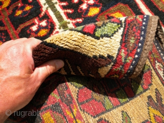 Beautiful wool on wool Bakhtiari from the 1920's to 1930's.  Size is 4'4"x6'1".  No repairs, no animal stains or urine smell, full pile, high quality.      