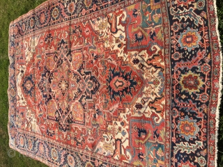 8’x 12’ beautiful 1920’s Heriz in good condition commensurate to its age. Has a few low areas, but otherwise is a carpet worth having for inventory. $2,995.00 plus shipping    