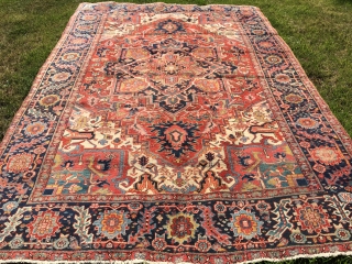 8’x 12’ beautiful 1920’s Heriz in good condition commensurate to its age. Has a few low areas, but otherwise is a carpet worth having for inventory. $2,995.00 plus shipping    