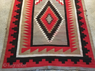 Apologies for side way pictures: Rugrabbit is the only platform that posts  some of my pictures sideways. This is a 1940’s-50’s Navajo with minor condition issues measuring 4’4”x 8’4”. Thanks  