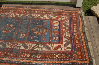 Fresh from an estate sale:  Late 1800's Caucausian rug that needs lots of work.  Size is 45"x77".....make me an offer.           