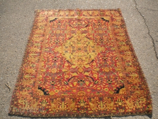 Beautiful 1890's Tabriz, size is 4'x5', has a few low area's, the binding on one side is curled, full, thick pile, a dealer told me he showed this rug to an Iranian  ...