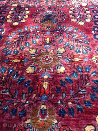 Rug-pickers find: A 1920's to 30's 2'6"x4'9" sarouq in pretty good condition.  Mohajeran like weave and wool quality.  Beautiful.            