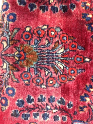 Rug-pickers find: A 1920's to 30's 2'6"x4'9" sarouq in pretty good condition.  Mohajeran like weave and wool quality.  Beautiful.            