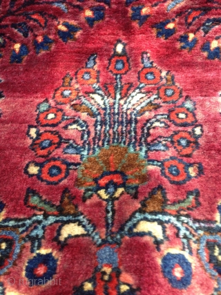 Rug-pickers find: A 1920's to 30's 2'6"x4'9" sarouq in pretty good condition.  Mohajeran like weave and wool quality.  Beautiful.            