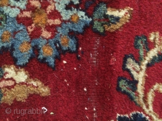 An early 20th century (1930's) Atiyeh Bros Kirman measuring just shy of 8'6"x 11'5", very fine weave, great wool, nice supple handle, has 4-6 small area's of wear down to the foundation  ...
