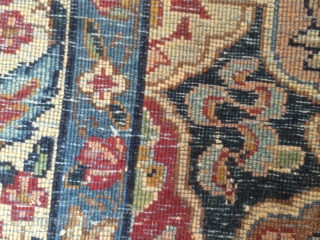 An early 20th century (1930's) Atiyeh Bros Kirman measuring just shy of 8'6"x 11'5", very fine weave, great wool, nice supple handle, has 4-6 small area's of wear down to the foundation  ...