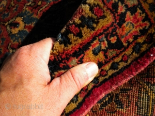 The Rug Pickers find as found:  A very uniformly thick 1930's (maybe older) Persian Sarouk, unmolested, mint...the thickest bugger I've ever come across....makes me wonder if anybody ever walked on it.  ...