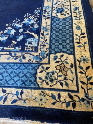 10’5”x 13’ old Mongol/Peking rug in good condition except for a little bits of wear that you can see in one of the pics. Also has some low pile in an area  ...
