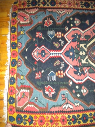 For sale is my semi-antique Bijar kilim in good shape, has a tendency to want to curl under and over on some of the corners (in other words, doesn't exactly lay flat  ...