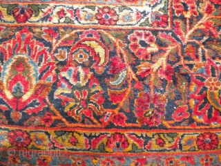 Fresh from an estate as found: A 1920's Persian sarouq, size is 11'10"x8'10".  It has good wool, good weave, good colors, but unfortunately, has wear almost down to the foundation in  ...
