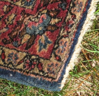 The Rug Pickers find as found: A 1920's Persian Sarouk measuring 42"x 58", nice even Pile, no wear, ready to go.  Thanks for looking.        