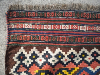 A nice vintage Qashghai Kilim, size is 5'8"x13'3", in great condition.                      