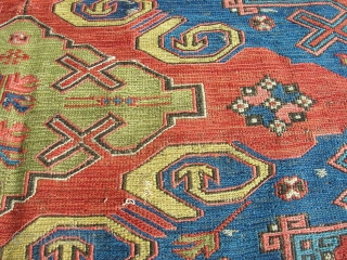 RUG-PICKER FIND AS FOUND:  AN EARLY 20TH CENTURY RUSSIAN SOUMAK IN VERY GOOD CONDITION.  THE SIZE IS 9'5"X6'10".  NO ANIMAL STAINS OR URINE SMELL.  THANKS FOR LOOKING!  