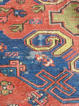 RUG-PICKER FIND AS FOUND:  AN EARLY 20TH CENTURY RUSSIAN SOUMAK IN VERY GOOD CONDITION.  THE SIZE IS 9'5"X6'10".  NO ANIMAL STAINS OR URINE SMELL.  THANKS FOR LOOKING!  