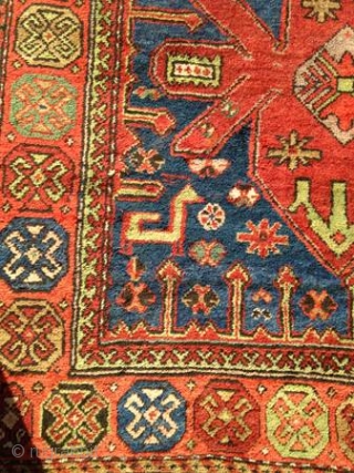 Rug-Pickers find as found: An early 20th century Caucasian, possibly Armenian rug, measuring 4x7 in good condition.  Thanks for looking and Happy Holidays.         