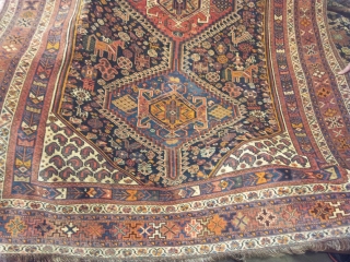 antique hamse persian 19th century 
vegtebale dye 
seize 1.87x3.00                        