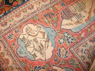 KASHAN CIRCA 1900
Good condition 
Good weaving 
Rare Design
SIZE 134 X 207                      