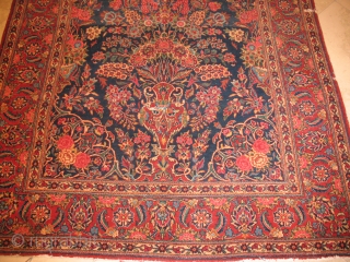 ANTIQUE KASHAN CICRCA 1900
Excellent Condition
Two small holes can be repaired 
size  132 X 211
ITEM NO. 30                