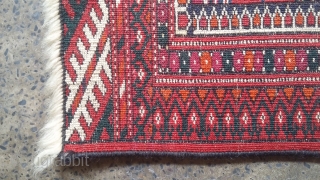 Very good old turkmen small rug. In excellent condition 36x42                       