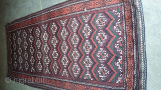 High quality antique sistan baloch with very rich colors.Size 290x133 cm.Very soft and smooth. Almost 70 years old. There is two very small holes but I will repair it very good.  