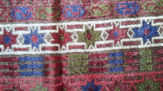 Antique baloch rug. Shiny and smooth like a silk. Almost 100 years old. Size 210x111 cm                 