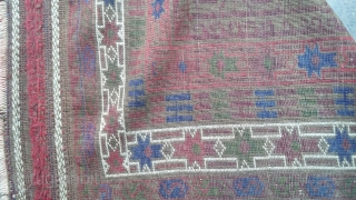 Antique baloch rug. Shiny and smooth like a silk. Almost 100 years old. Size 210x111 cm                 